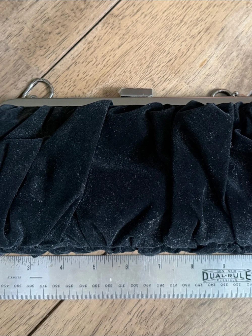 Vintage Mary Kay Black Velvet Evening Clutch with Metal Frame